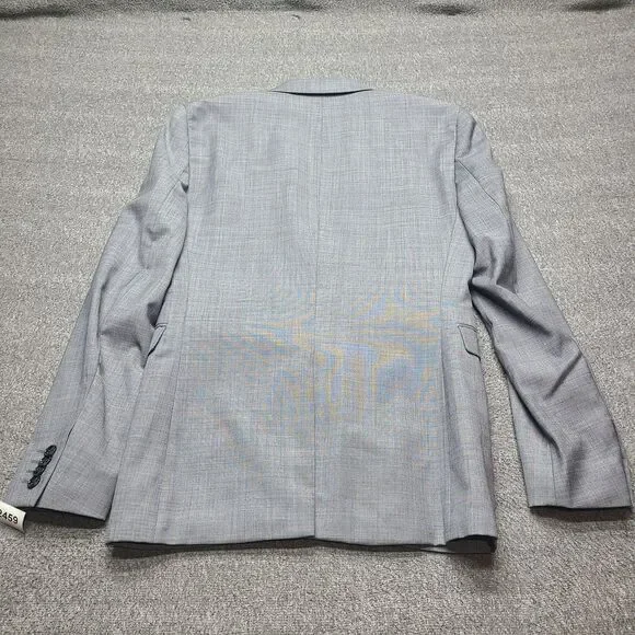 Express Innovator Blazer Mens 36 Regular Gray Extra Slim‎ Wool Blend Suit Jacket - Picture 8 of 9